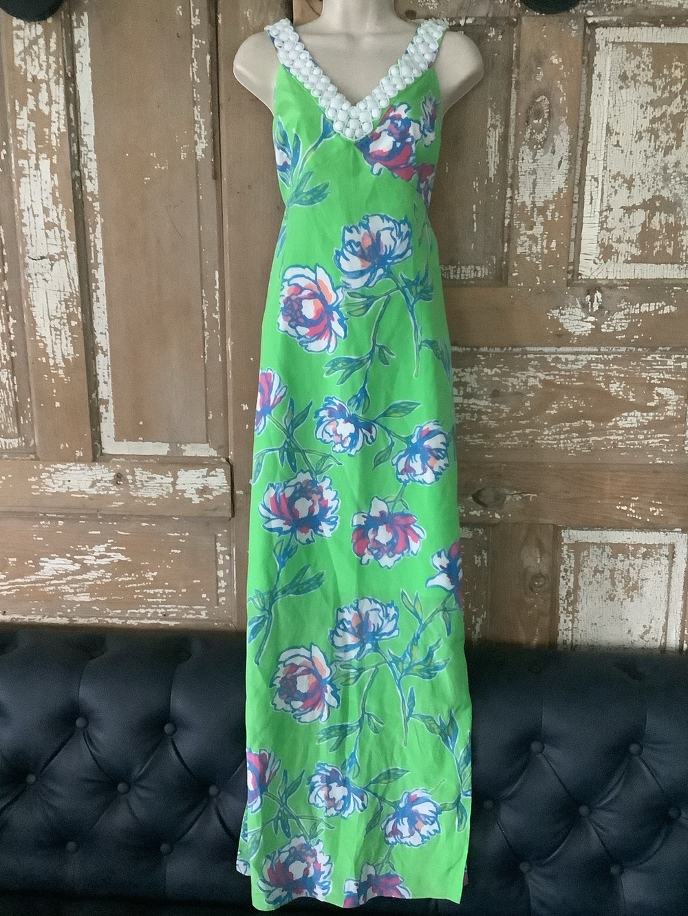 Stunning LILLY PULITZER Lined Silk Maxi Dress Size 10 Summer